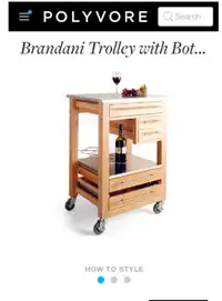 Brandani Italian Wood Kitchen Island Trolley