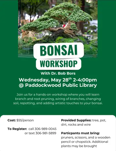 Reminder: Bonsai Workshop Next Week! We’re excited to host our upcoming Bonsai Workshop next week—an...