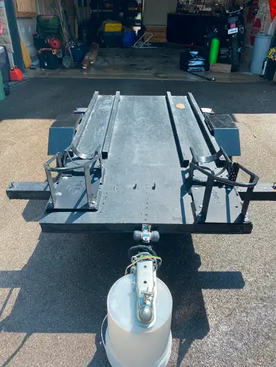 Motorcycle trailer Perfect for 2 dirt bikes or small dual sport bikes Almost brand new only has abou...
