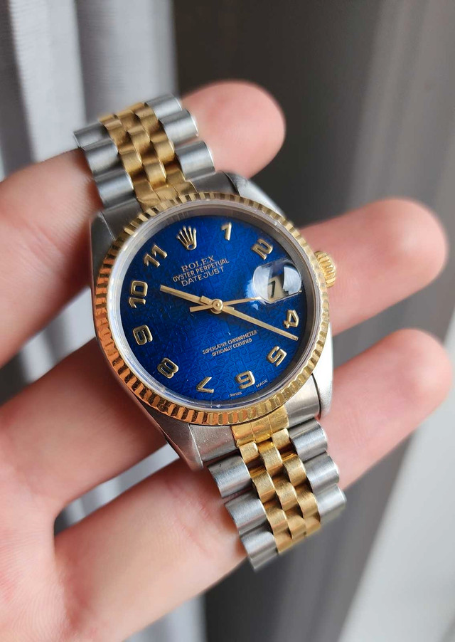 Rolex Datejust 16233 Full Set Rare Arabic Dial dans Bijoux et montres  à Ville de Montréal