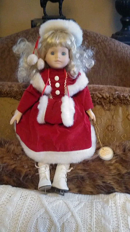 17-in vintage porcelain doll century collection with skates in Arts & Collectibles in Oshawa / Durham Region - Image 2