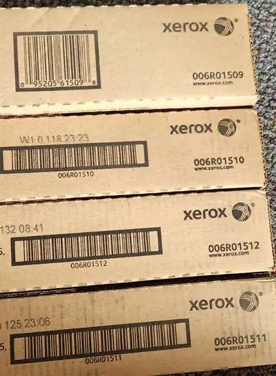 4 toner cartridges 100.00 each Xerox 006R01509 006R01510 006R01511 006R01512