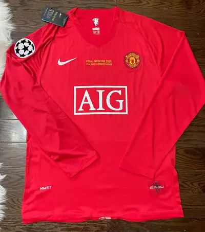 Top Quality and rare Long sleeve UCL Final Jersey 2008 Size M L and XL Pickup in Milton Shipping ava...