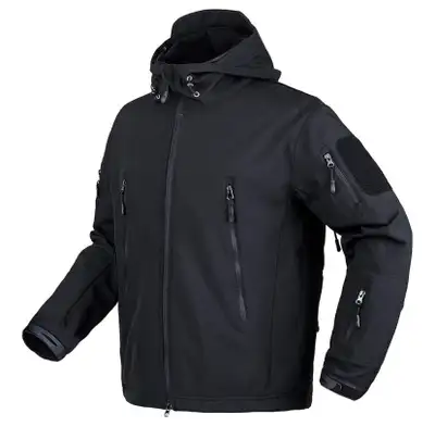 Softshell tactical combat jacket. Can be sued for outdoor activities like camping or hiking.