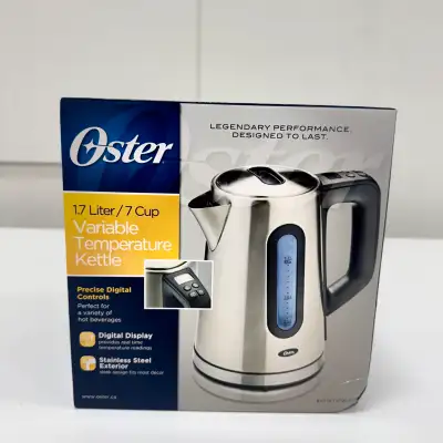 Oster 1.7L / 7-Cup Variable Temperature Stainless Steel Kettle –, View more