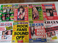 Various rock magazines. Circus, Kerrang, Kiss, G'N'R, Zeppelin