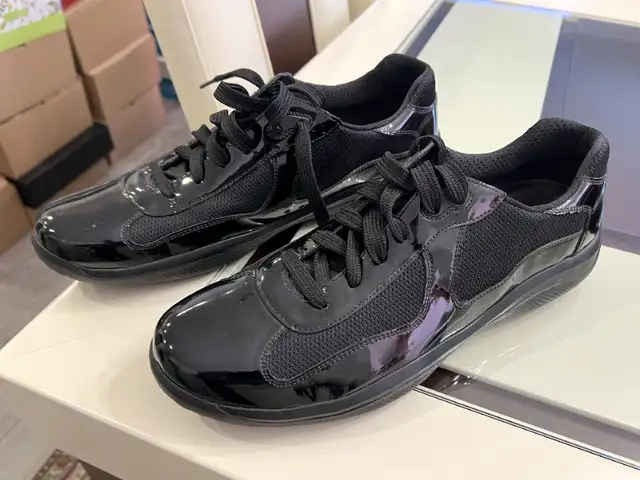 Prada Leather Americas Cup Original Sneakers Men's Size 12W! in Men's Shoes in Calgary - Image 5