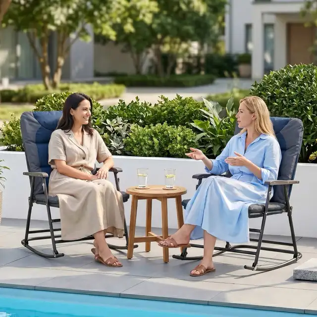 Folding Rocking Chair， Padded Rockers with Armrest in Patio & Garden Furniture in Markham / York Region - Image 9
