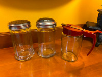 Vintage Glass Libbey Sugar Jar Parmesan Jar Syrup Dispenser