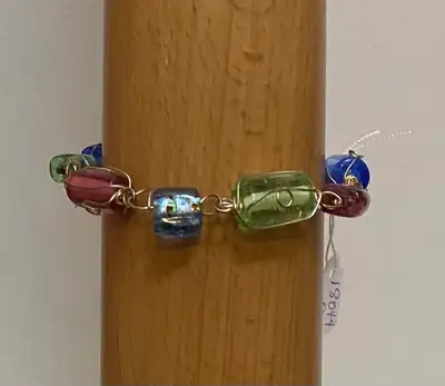 Handcrafted one-of-a-kind glass bead braceletsGlass , View more