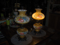 Hurricane Table Lamps With Antique Brass Finish