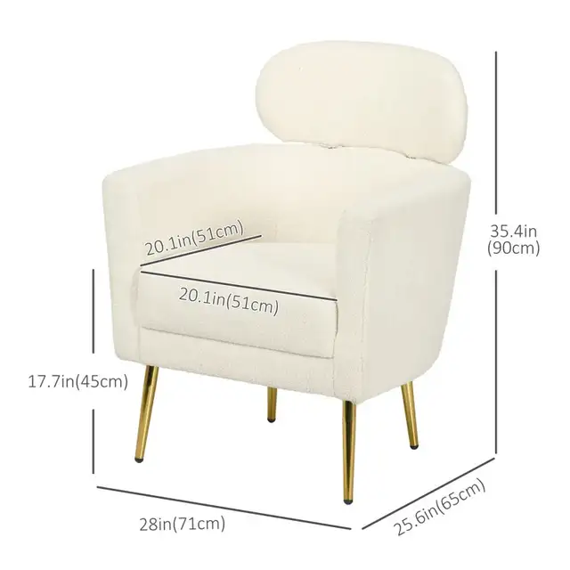 Barrel Accent Chair with Detachable Headrest, Modern Armchair fo in Chairs & Recliners in Markham / York Region - Image 5