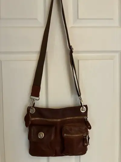 Roots “Tribe” brown leather crossbody, View more