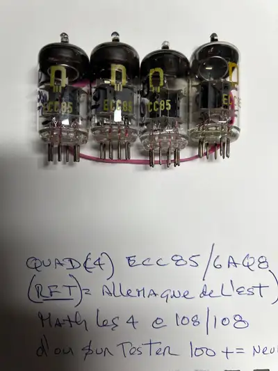 Quad (4) match  ECC85/6AQ8  RFT, View more