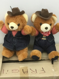 Cowboy and cowgirl teddy bears