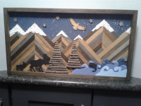 Reclaimed Wooden Mountain Art