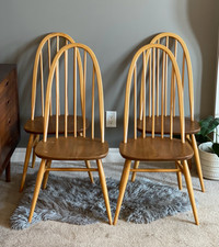 Stylish Mid Century Ercol Quaker Dining Chair Set 