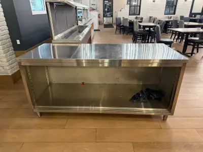 Commercial Stainless Steel Prep / Service Counter – Open Shelf, View more