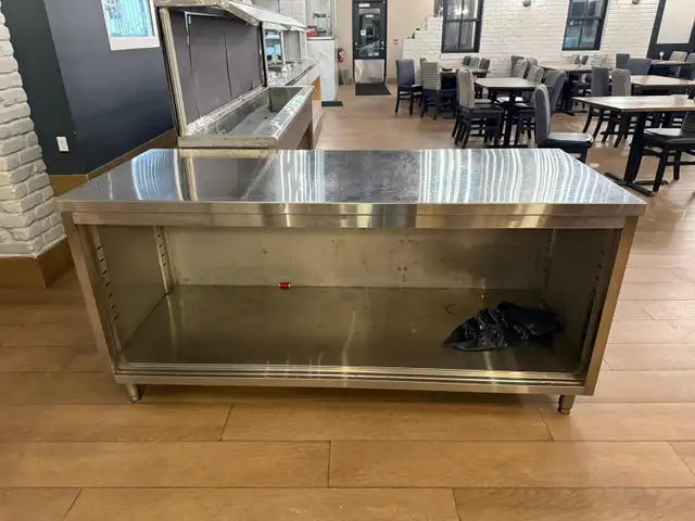 Commercial Stainless Steel Prep / Service Counter – Open Shelf in Industrial Kitchen Supplies in Cambridge - Image 2