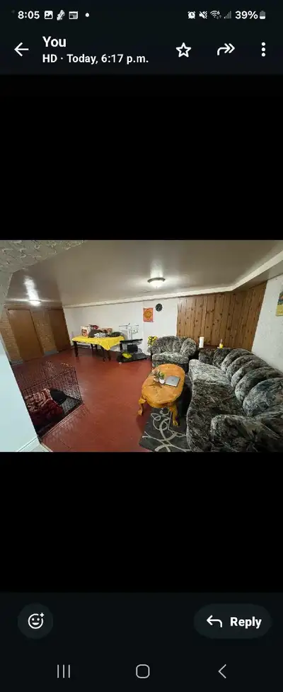 1 bedroom basement is available from 15 july
