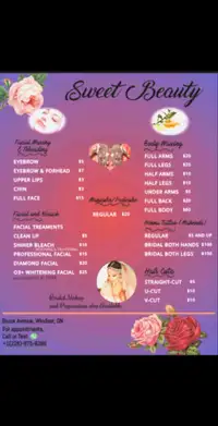 Eyebrow and face threading, Waxing, Facial, Henna Tattoo