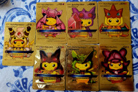 Shiny Gold Cosplay Pikachu Cards