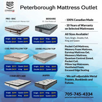 CANADIAN MADE HIGH QUALITY MATTRESSES FOR SALE!! UPTO 75% OFF!!