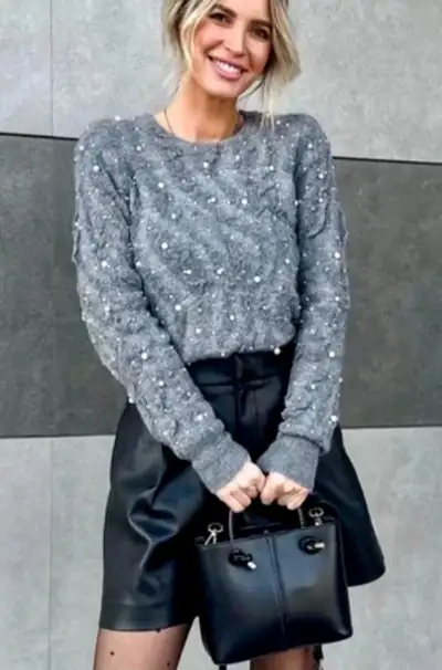 Zara shirt pearl jacket chandail pull tricot sweater aritzia, View more