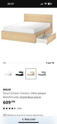Lit Ikea Malm | Achetez ou vendez des biens, billets ou gadgets technos  dans Grand Montréal | Petites annonces de Kijiji