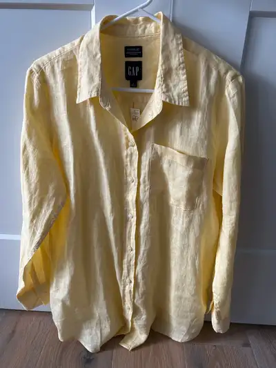 New! Butter Yellow Linen Shirt, View more