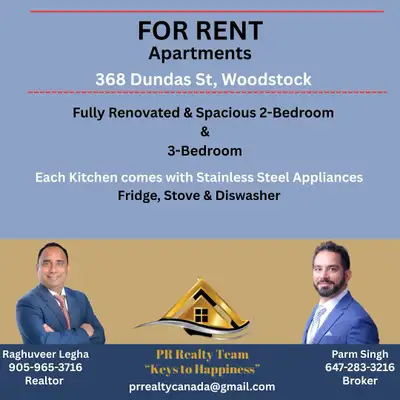 New Fully Renovated 2 Bedroom & 1 Bathroom available for rent in the Heart of Woodstock. Modern Kitc...
