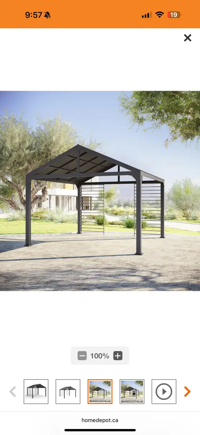 Hampton Bay Windsor Hill 12 ft. x 12 ft. Hardtop Gazebo (BNIB) in Outdoor Décor in St. Catharines - Image 4