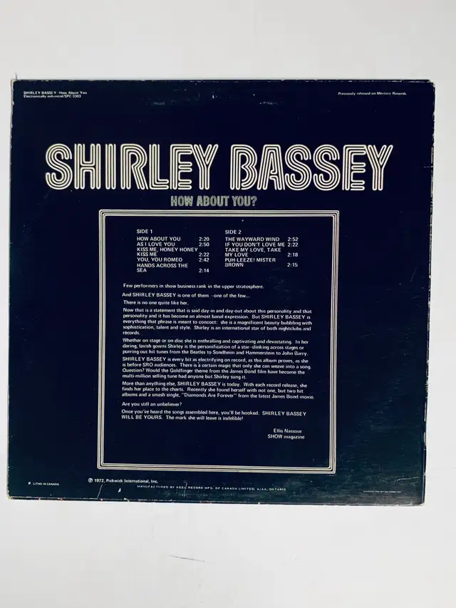 Shirley Bassey - How About You (Vinyl Lp) in CDs, DVDs & Blu-ray in Mississauga / Peel Region - Image 3