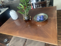 Solid Wood Bar Height Dinning Table With Build In Leaf