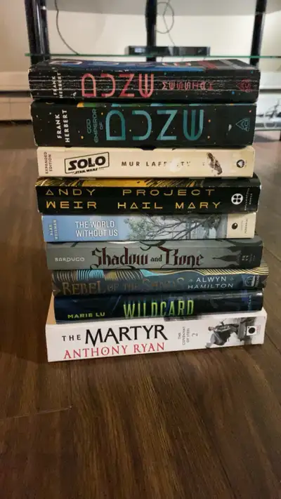 Take all 9 books for $15. Smoke free home. Pick up in Chelmsford.