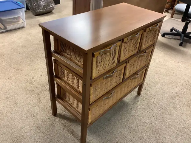 2 Wood and wicker storage units in Bookcases & Shelving Units in Strathcona County - Image 6