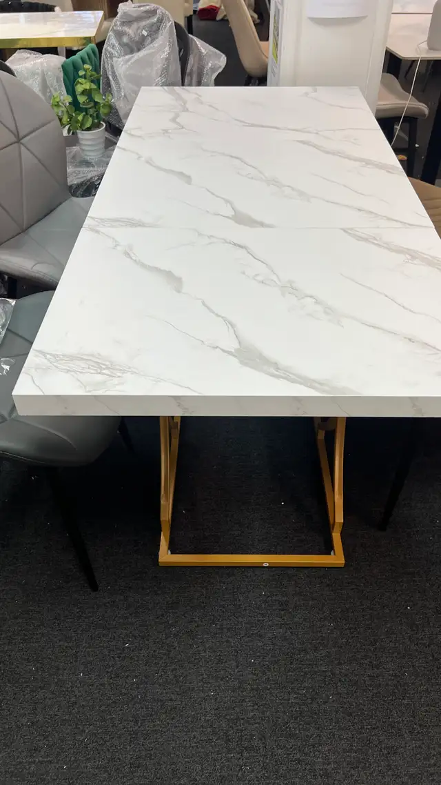 Modern marble like 59" Dining Table for 6,  Kitchen Dinner  in Dining Tables & Sets in Markham / York Region - Image 3