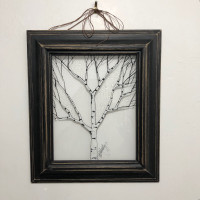 Framed Birch Tree Art