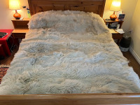 Superbe Vieux Tapis en Fourrure Véritable Fur Rug Carpet