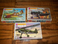 Lot of 3 Vintage Model Planes Matchbox 1-72nd Scale Kit