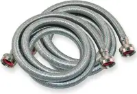 Eastman Washing Machine Hose 2 Pack 6 Foot Stainless Braided