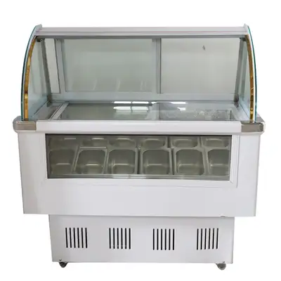 12 Pan Hard Ice Cream Refrigerator Gelato Showcase Cabinet210041, View more
