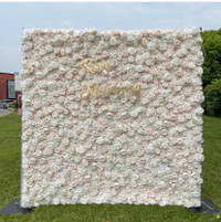 Blush Pink & White Flower Wall Rental 8x8