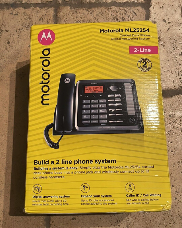 *NEW Corded 2-line Business Phone w/ Caller ID & Answering in Home Phones & Answering Machines in Cambridge