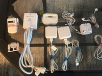Collection of Apple plugs, cords and connectors