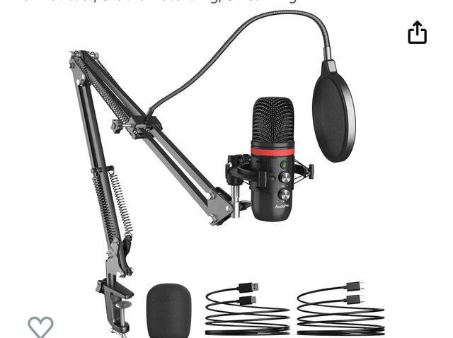 AUDIOPRO Gaming USB Microphone with Boom Arm, Podcast Condenser  in Other in Sarnia