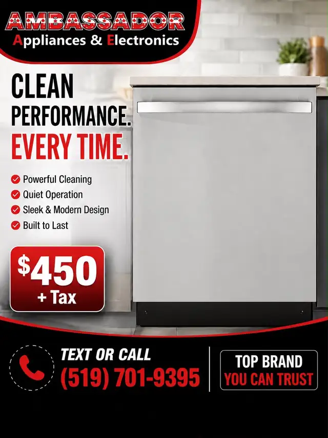 NEW 24” GE Dishwasher (Stainless Steel) 51 dBA in Dishwashers in London - Image 2