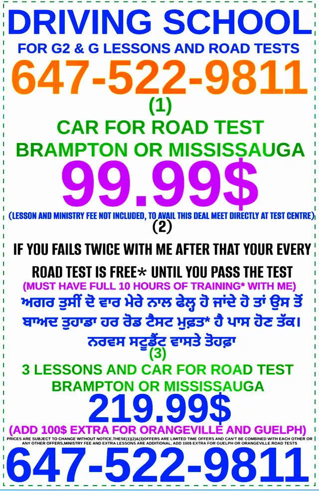 CAR FOR G2 W G LESSONS AND ROAD TESTS in Other in Mississauga / Peel Region - Image 5
