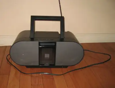 Sony ZS-S4iP CD Player AM/FM Radio Boombox Ipod IPhone no remot, View more
