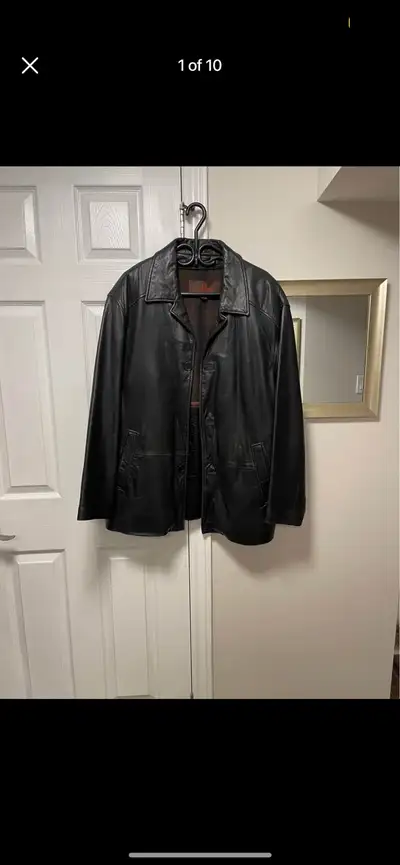 MENS DANIER SUPER SOFT LAMB SKIN BLACK LEATHER JACKET, View more